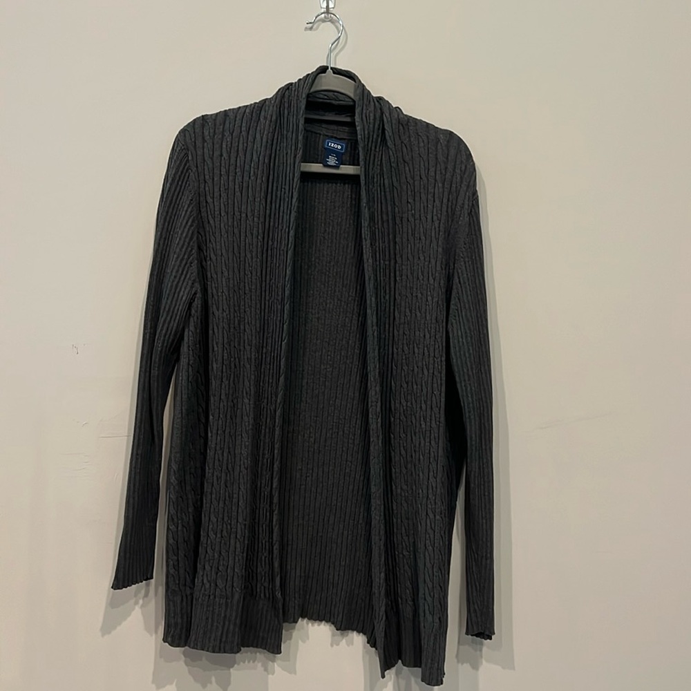 Izod Grey Open Cardigan